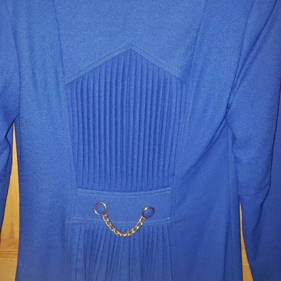 Lipton's Canada CA06161 VTG  Blue Dress Size 6 Pleated Back Chain Should… - Picture 7 of 10